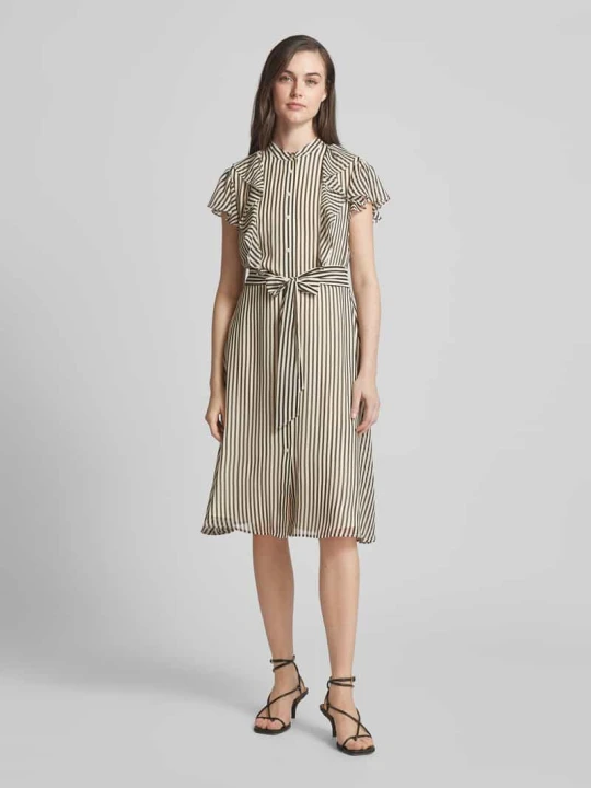 Zdjęcie produktu Sukienka midi z listwą guzikową model ‘TAWRENNA’ Lauren Ralph Lauren Złamany biały