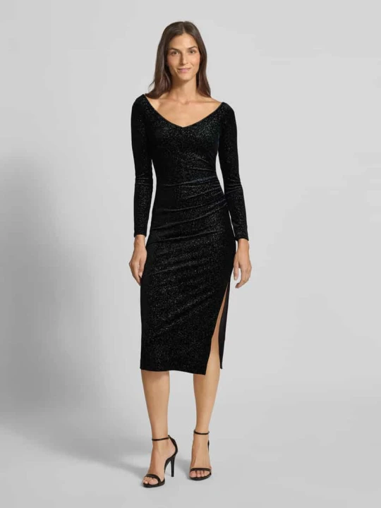 Zdjęcie produktu Sukienka midi z marszczeniami Armani Exchange Czarny