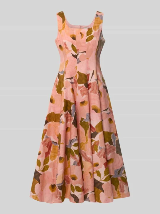 Zdjęcie produktu Sukienka midi z mieszanka lnu model 'Shivana' Ted Baker Koralowy