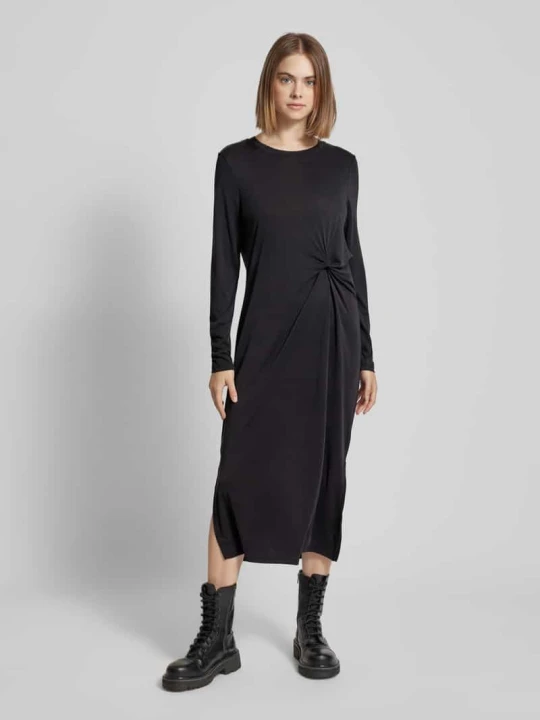 Zdjęcie produktu Sukienka midi z okrągłym dekoltem model ‘ANORA’ Pieces Czarny