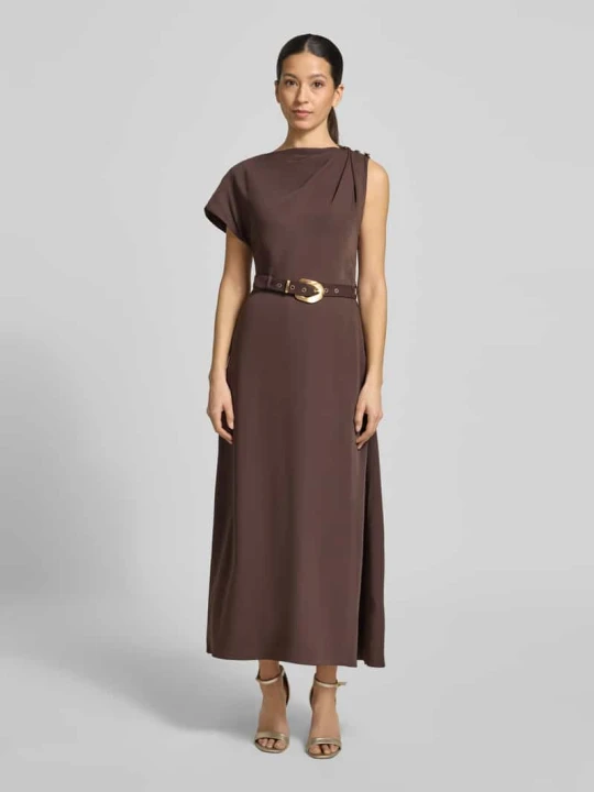 Zdjęcie produktu Sukienka midi z paskiem model 'Kylee Draped' Forever New Czekoladowy