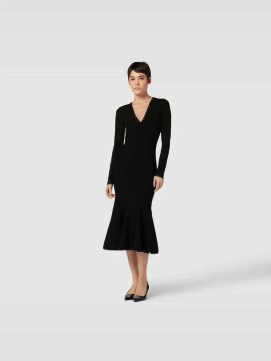 Zdjęcie produktu Sukienka midi z perforowaniem Victoria Beckham Czarny