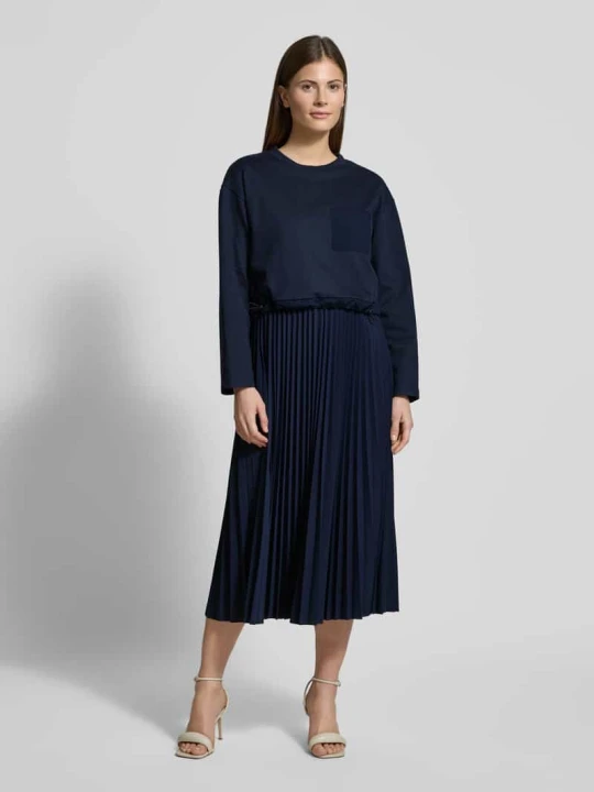 Zdjęcie produktu Sukienka midi z plisami model ‘SCATOLA’ Weekend Max Mara Granatowy