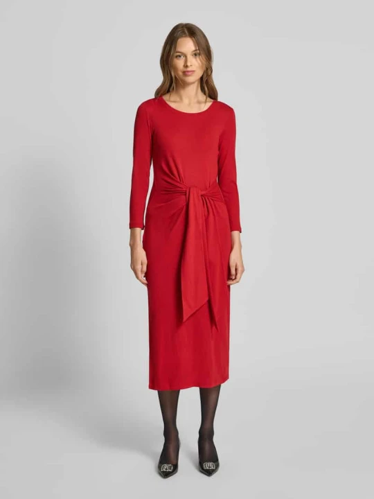 Zdjęcie produktu Sukienka midi z wiązanym detalem model ‘IMALAH’ Lauren Ralph Lauren Czerwony