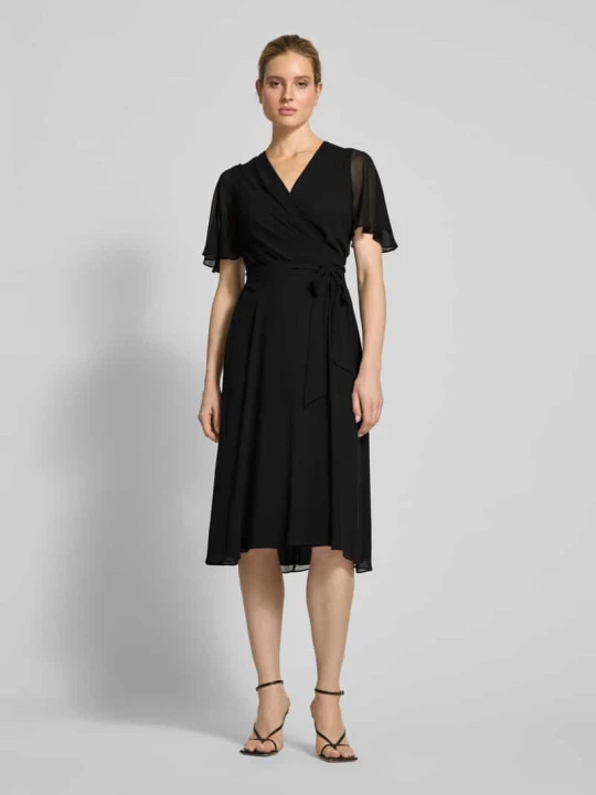 Zdjęcie produktu Sukienka midi z wiązanym paskiem model ‘ABEL’ Lauren Ralph Lauren Czarny