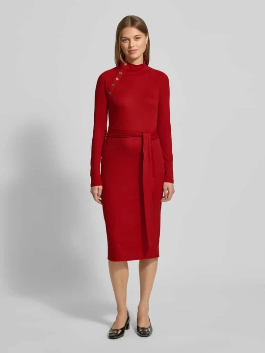 Zdjęcie produktu Sukienka midi z wiązanym paskiem model ‘VAHANT’ Lauren Ralph Lauren Czerwony