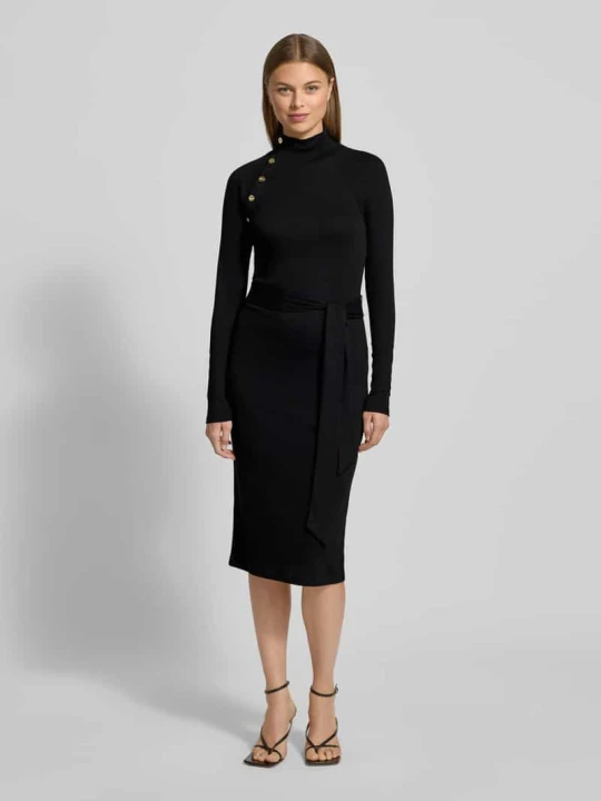 Zdjęcie produktu Sukienka midi z wiązanym paskiem model ‘VAHANT’ Lauren Ralph Lauren Czarny