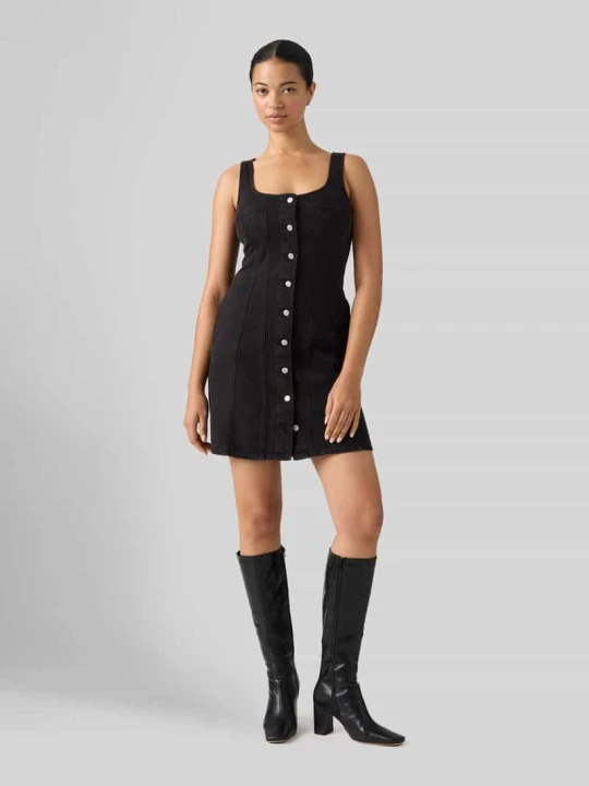 Zdjęcie produktu Sukienka mini casualowa z czystej bawełny z listwą guzikową Levi's Czarny