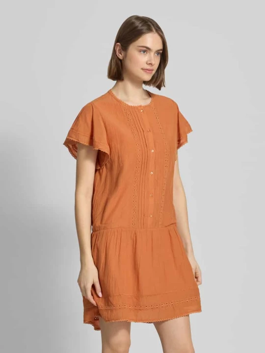 Zdjęcie produktu Sukienka mini casualowa z mieszanki bawełny i wiskozy model 'DESTIN' Pepe Jeans Jasnobrązowy