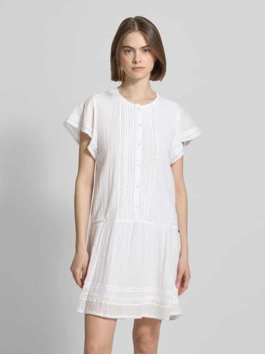Zdjęcie produktu Sukienka mini casualowa z mieszanki bawełny i wiskozy model 'DESTIN' Pepe Jeans Biały