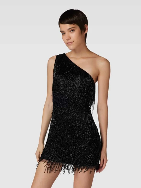 Zdjęcie produktu Sukienka mini na jedno ramię Lace & Beads Czarny
