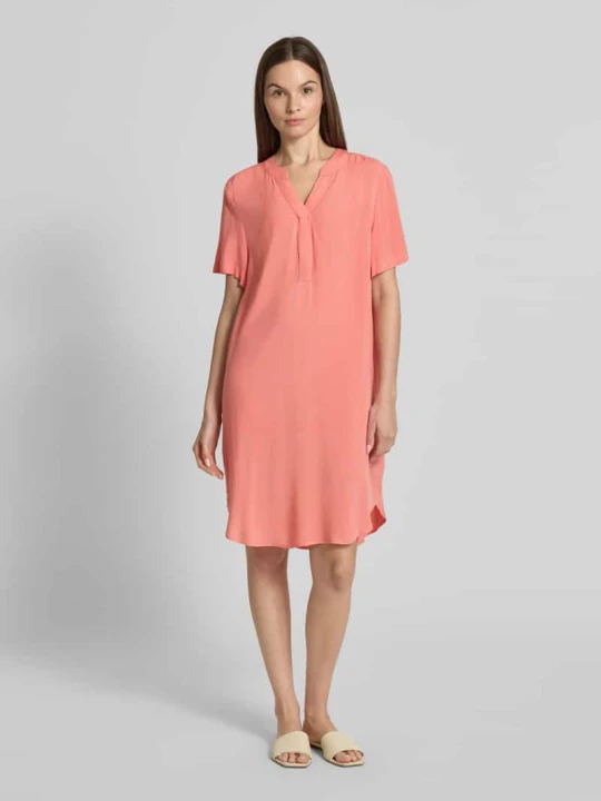 Zdjęcie produktu Sukienka mini o kroju oversized z czystej wiskozy Tom Tailor Morelowy