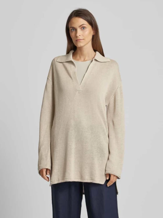 Zdjęcie produktu Sukienka mini o kroju oversized z kołnierzem z lamówką Marc O'Polo Beżowy