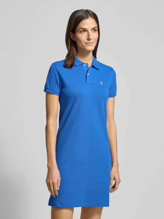 Zdjęcie produktu Sukienka mini z wyhaftowanym logo model 'Polo' Polo Ralph Lauren Niebieski