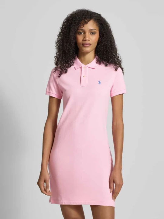 Zdjęcie produktu Sukienka mini z wyhaftowanym logo model 'Polo' Polo Ralph Lauren Jasnoróżowy