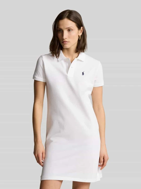 Zdjęcie produktu Sukienka mini z wyhaftowanym logo model 'Polo' Polo Ralph Lauren Biały