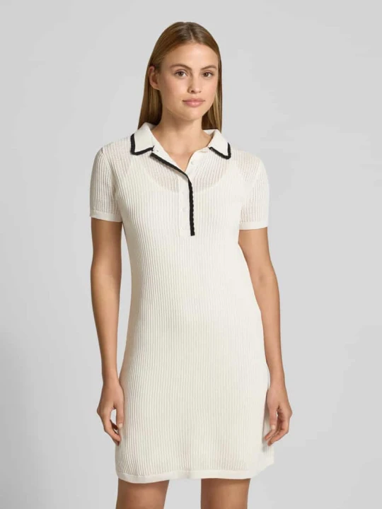 Zdjęcie produktu Sukienka mini o kroju slim fit z czystej bawełny model 'SLYSY' Hugo Złamany biały