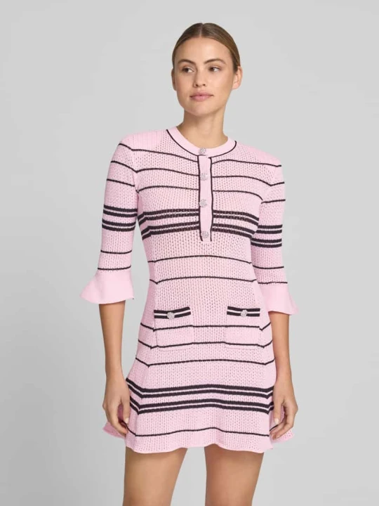 Zdjęcie produktu sukienka mini o kroju slim fit z dodatkiem lnu Self Portrait Mocnoróżowy