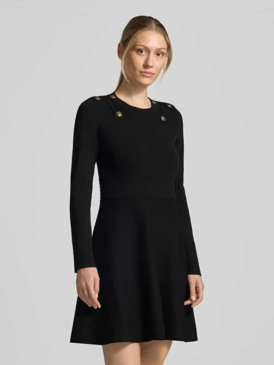 Zdjęcie produktu sukienka mini o kroju slim fit z mieszanki wiskozy model 'Abito Maglia' Liu Jo Czarny