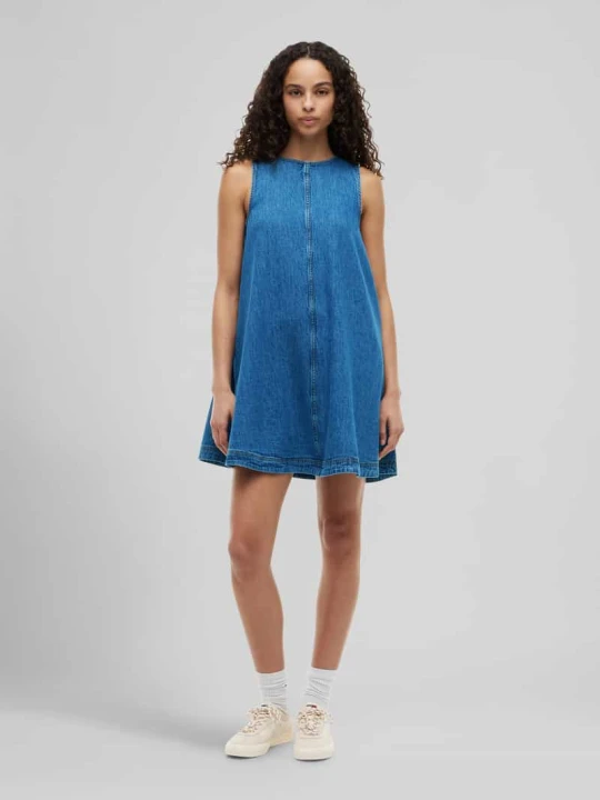 Zdjęcie produktu Sukienka mini o linii a z czystej bawełny Tommy Jeans Niebieski
