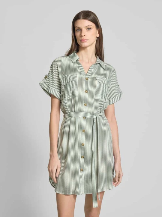 Zdjęcie produktu Sukienka mini taliowana z czystej wiskozy model ‘BUMPY’ Vero Moda Trzcinowy