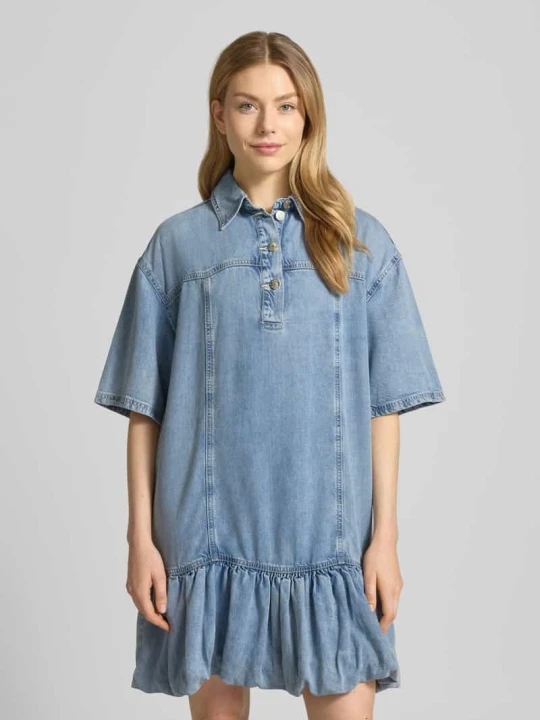 Zdjęcie produktu sukienka mini w kroju regular fit z mieszanki lyocellu model 'Sea' Gestuz Jeansowy niebieski