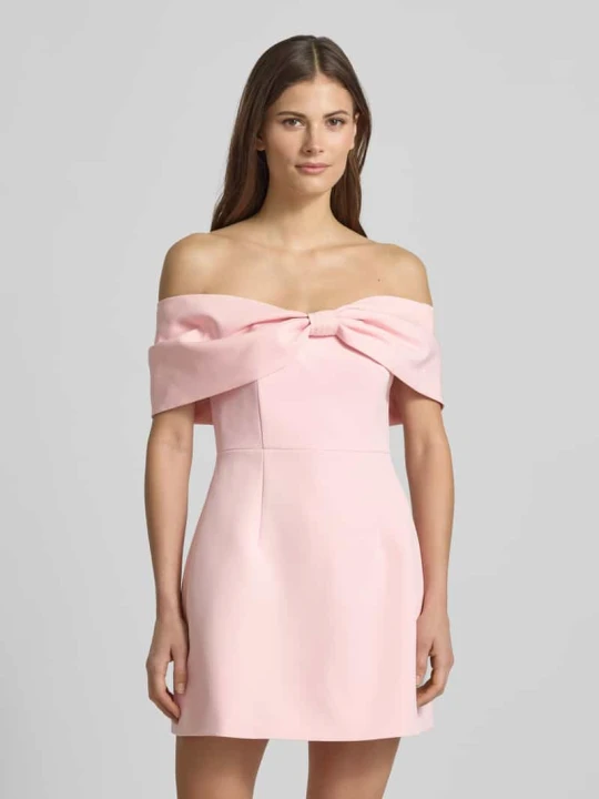 Zdjęcie produktu Sukienka mini w kroju regular fit z ozdobną kokardą model 'Scottie' Forever New Różowawy