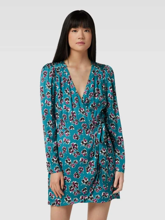 Zdjęcie produktu Sukienka mini w stylu kopertowym The Kooples Mocnoróżowy