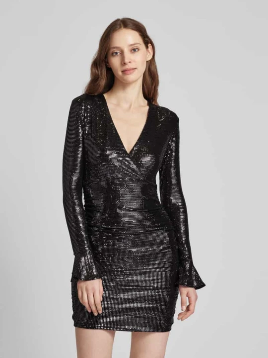 Zdjęcie produktu Sukienka mini z cekinowym obszyciem na całej powierzchni model ‘BRITNEY’ Guess Czarny