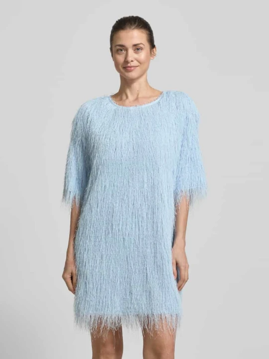 Zdjęcie produktu sukienka mini z frędzlami model 'FALLON' CPH MUSE Jasnoniebieski