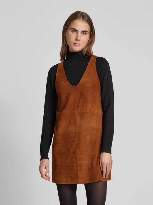 Zdjęcie produktu Sukienka mini z imitacji skóry model ‘RASHA’ Zadig&Voltaire Koniakowy