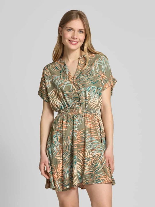 Zdjęcie produktu Sukienka koszulowa z kołnierzem z lamówką Apricot Khaki