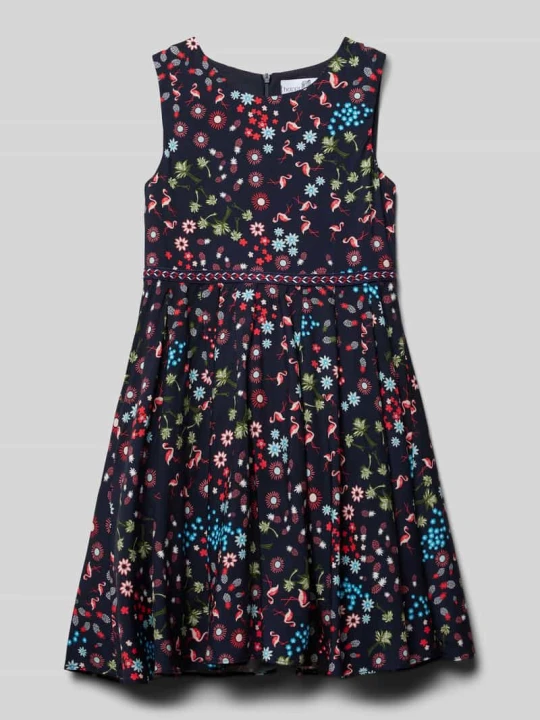 Zdjęcie produktu Sukienka mini z kwiatowym wzorem Happy Girls Granatowy