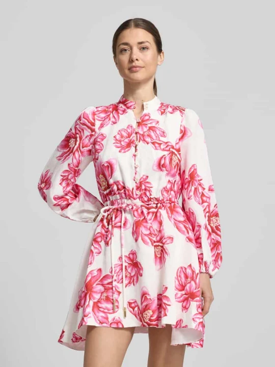 Zdjęcie produktu Sukienka mini z mieszanka lnu z dodatkiem wiskozy model 'Annalise' Forever New Mocnoróżowy