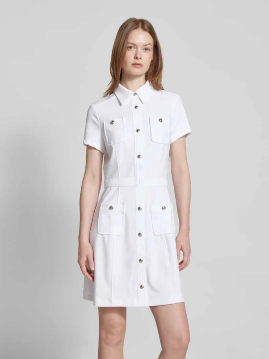 Zdjęcie produktu Sukienka mini z nakładanymi kieszeniami model ‘ELORA’ Guess Biały