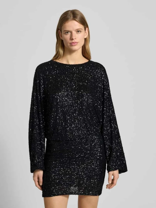 Zdjęcie produktu Sukienka mini z okrągłym dekoltem Gina Tricot Czarny