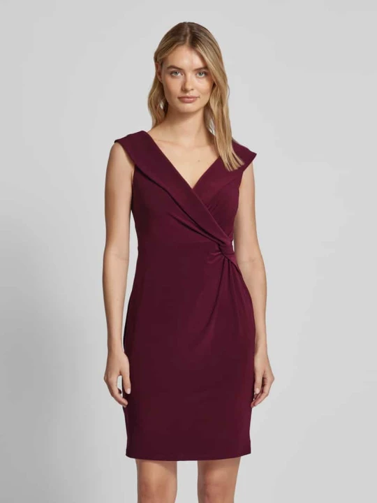 Zdjęcie produktu Sukienka mini z wiązanym detalem model ‘LEONIDAS’ Lauren Ralph Lauren Bordowy