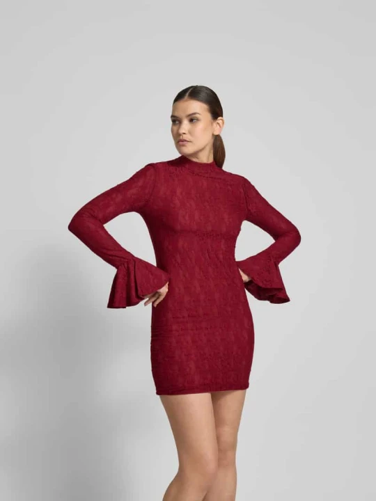Zdjęcie produktu Sukienka mini ze stójką ROTATE Bordowy