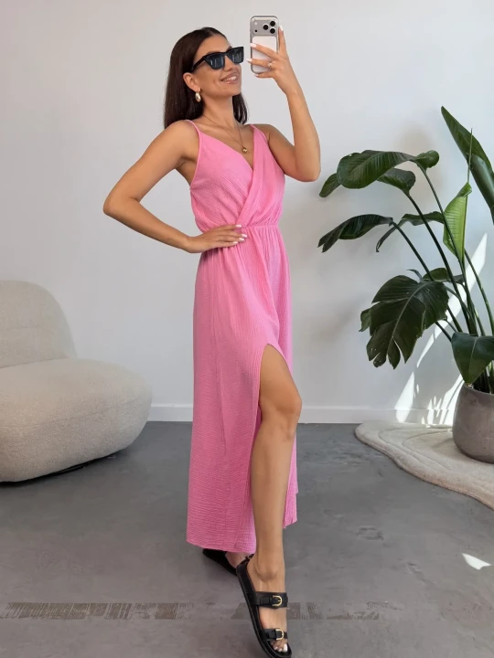 Zdjęcie produktu Sukienka Muślinowa Różowa Zella ClothStore