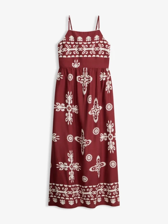 Zdjęcie produktu Sukienka na ramiączkach z lejącej wiskozy BonPrix czerwony