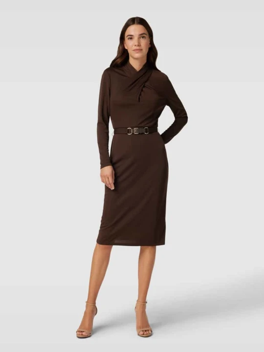 Zdjęcie produktu Sukienka o długości do kolan w kopertowym stylu model ‘KEESAM’ Lauren Ralph Lauren Ciemnobrązowy