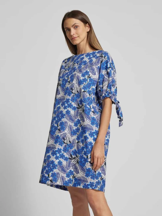 Zdjęcie produktu Sukienka o długości do kolan z dekoltem w łódkę model ‘ASTOR’ Weekend Max Mara Niebieski