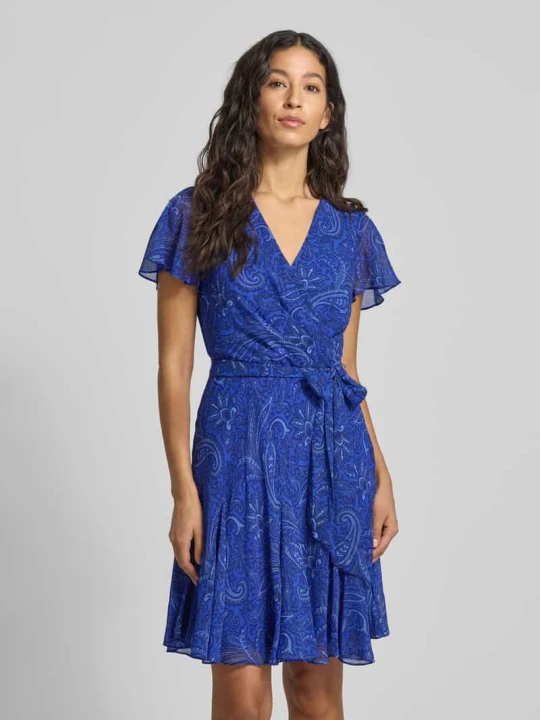 Zdjęcie produktu Sukienka do kolan z dekoltem w serek Model 'WANDELLA' Lauren Ralph Lauren Niebieski