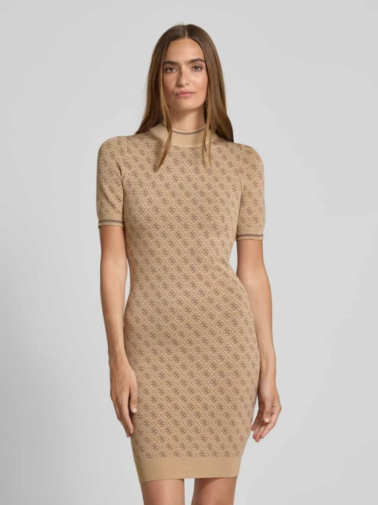 Zdjęcie produktu Sukienka mini z dzianiny ze wzorem z logo model ‘LISE’ Guess Piaskowy