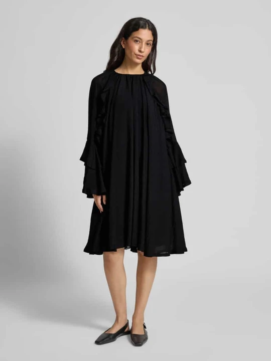 Zdjęcie produktu Sukienka o długości do kolan z mieszanki wiskozy model ‘NORMA’ CPH MUSE Czarny