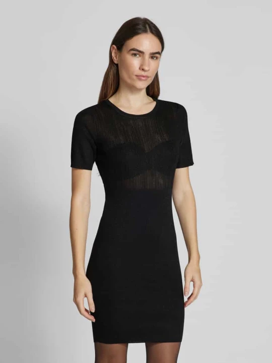 Zdjęcie produktu Sukienka o długości do kolan z okrągłym dekoltem Armani Exchange Czarny