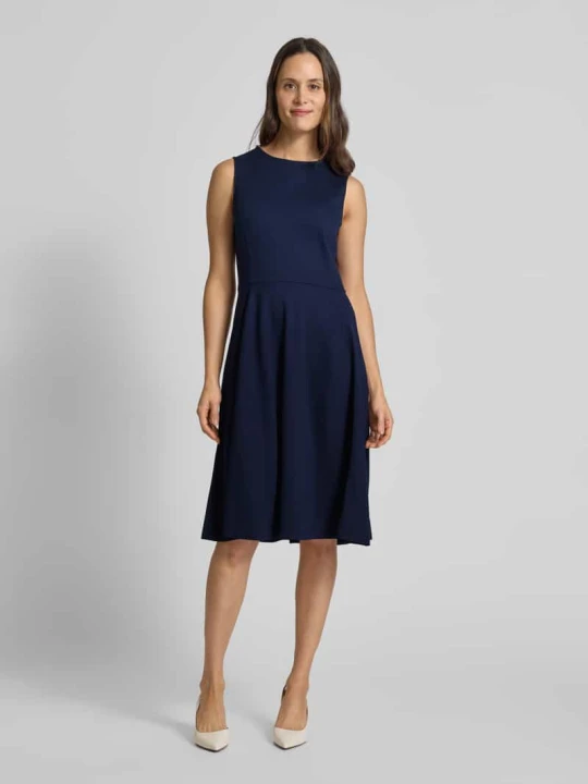Zdjęcie produktu Sukienka o długości do kolan z okrągłym dekoltem model ‘CHARLEY’ Lauren Ralph Lauren Granatowy