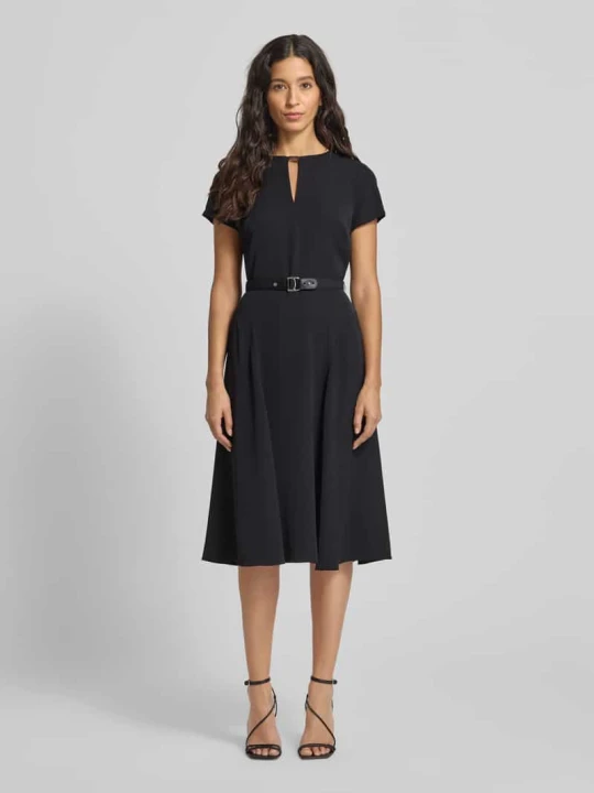 Zdjęcie produktu Sukienka o długości do kolan z paskiem w talii Lauren Ralph Lauren Czarny