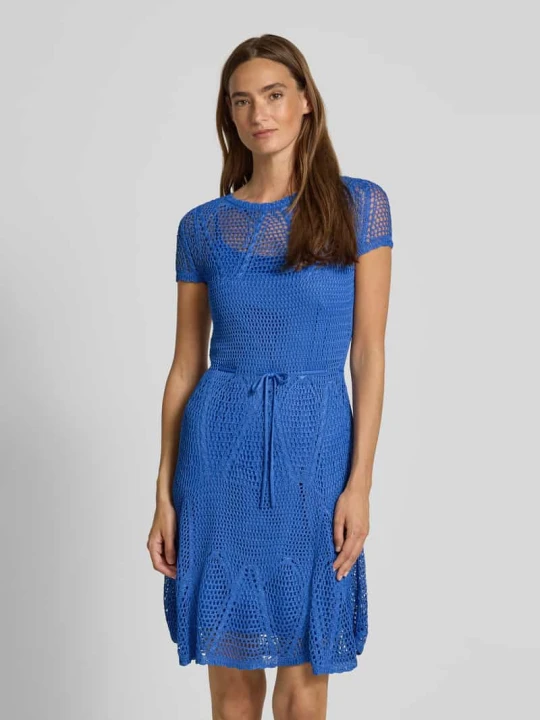 Zdjęcie produktu Sukienka o długości do kolan z wiskozy z wiązanym paskiem model ‘JURRIN’ Lauren Ralph Lauren Jasnoniebieski