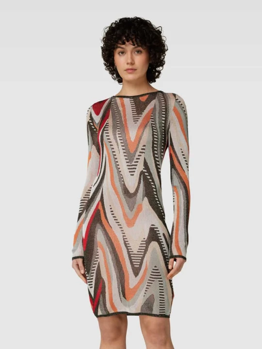 Zdjęcie produktu Sukienka o długości do kolan ze wzorem na całej powierzchni model ‘SCARLETT’ MARCIANO BY GUESS Srebrny